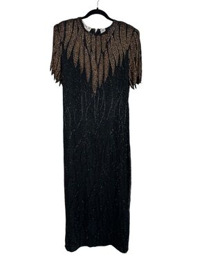 SCALA Vintage Silk Beaded Dress Size L